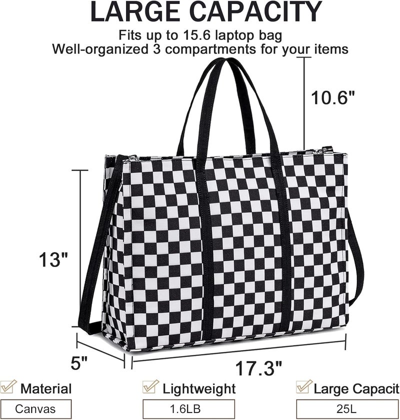 BTOOP Laptop Tote Bag for Women Work 15.6 inch Canvas Shoulder Bags Computer Messenger Purse Teacher Handbag Office Briefcase - Image 3